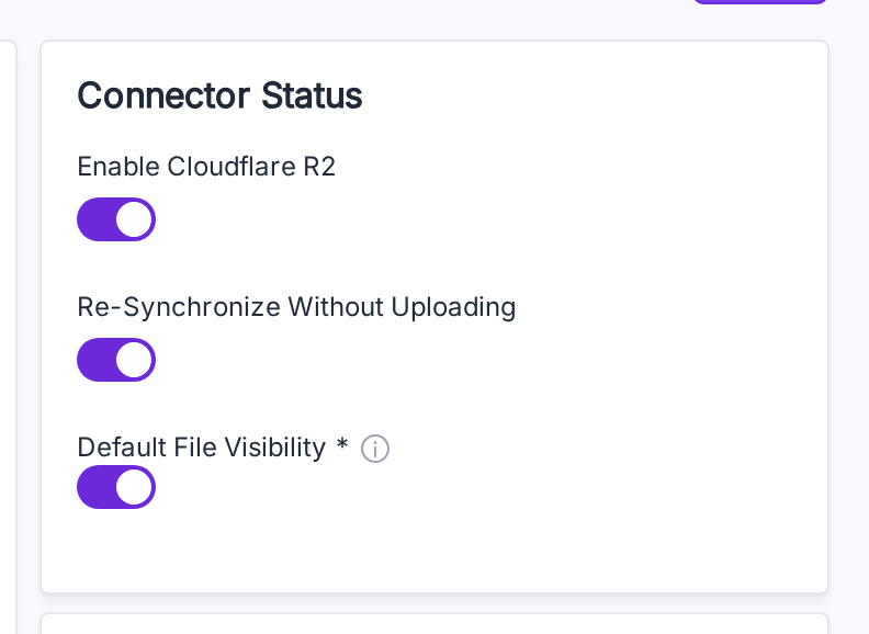 Connector Status toggles
