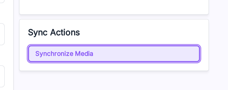 Synchronize Media button on the credential page
