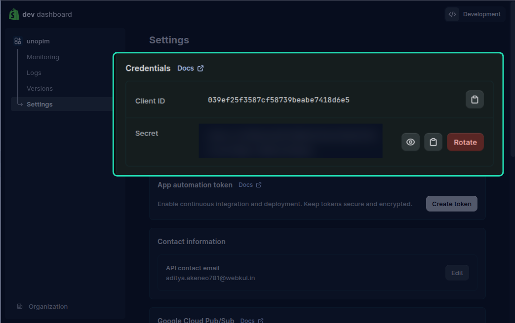 Shopify install app