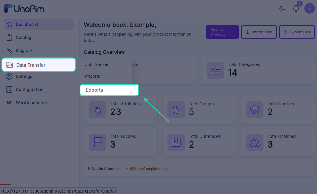 Exports Navigation