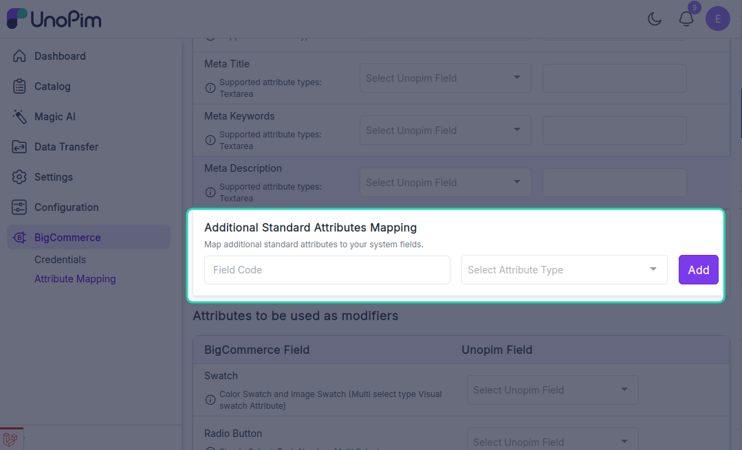 Add additional attribute form
