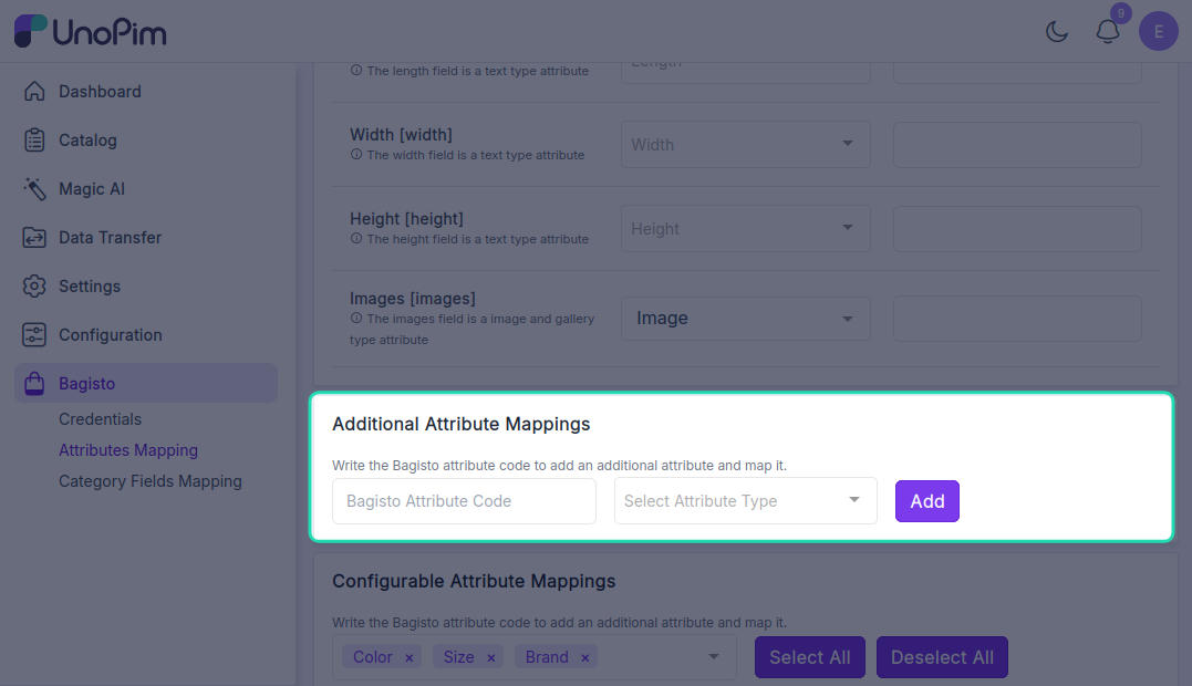 additional attributes