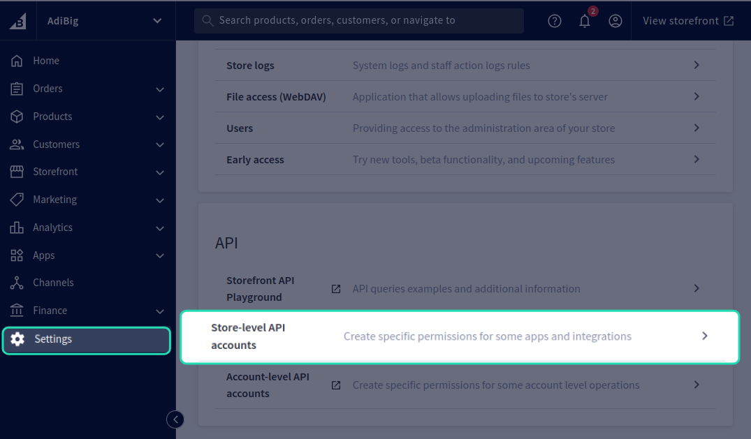 BigCommerce API accounts