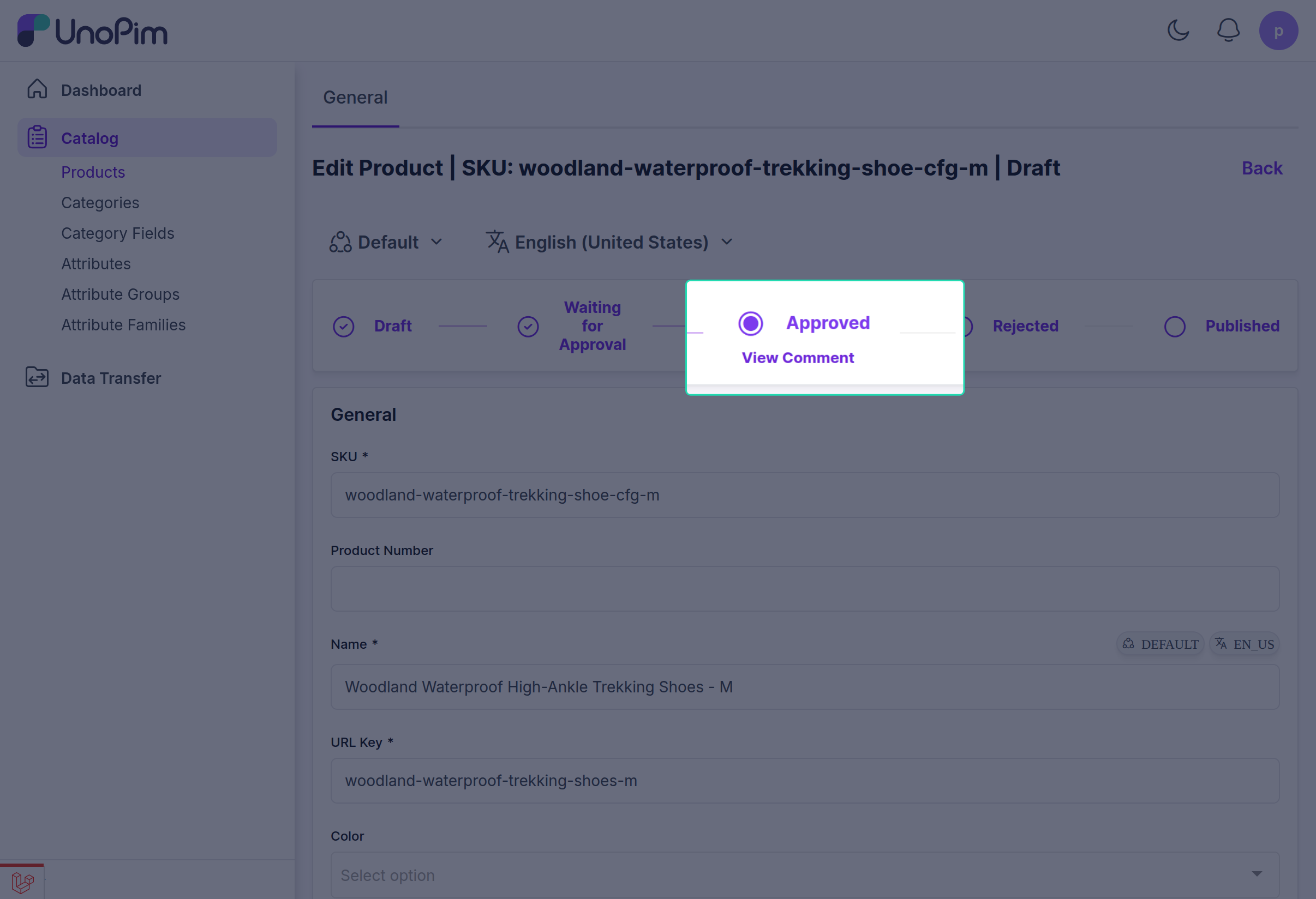 Product Approval Request