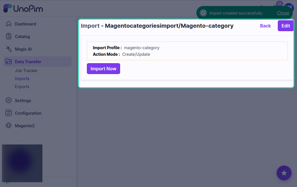 Import Categories