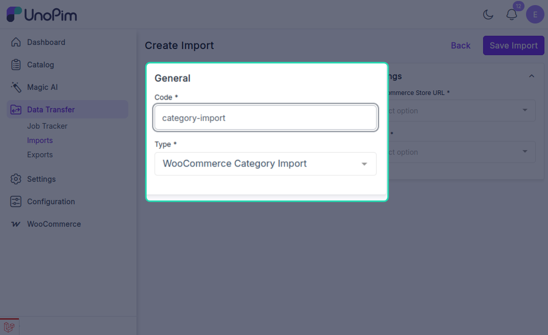 Category Import Job