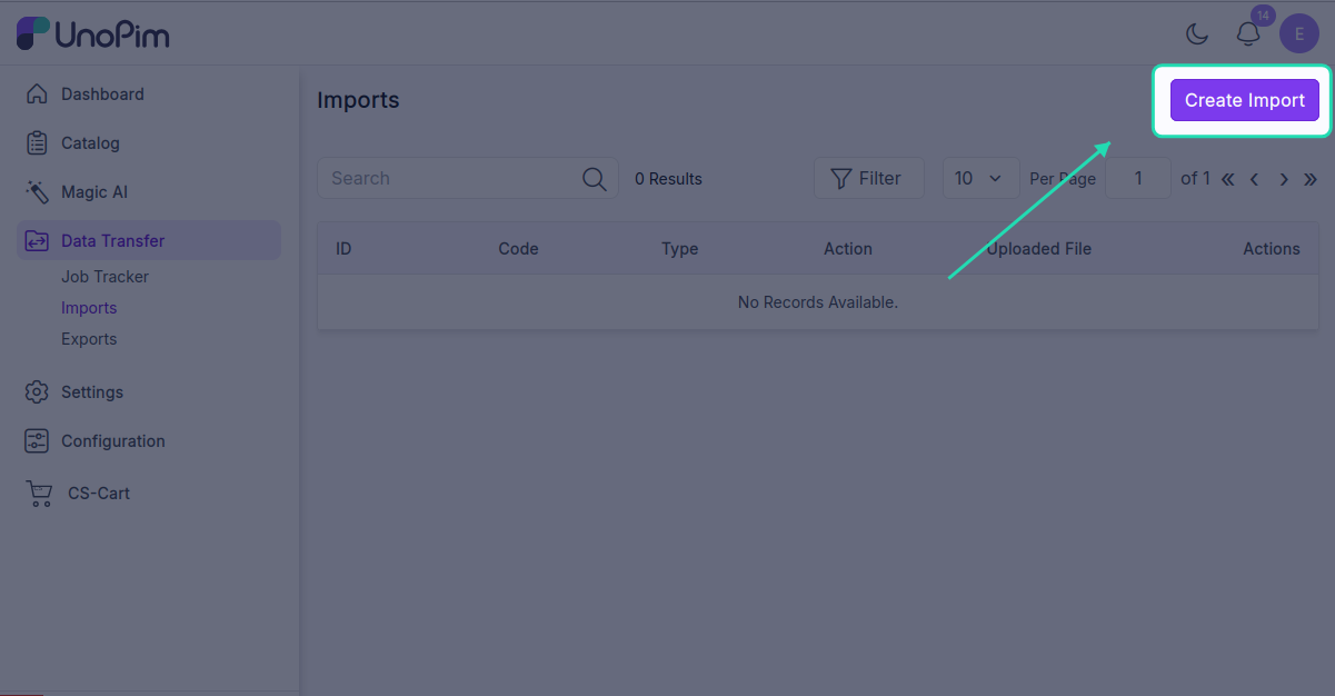 Create import profile form