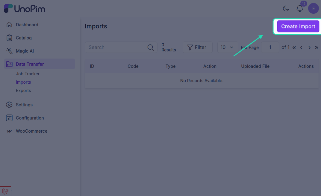 Create Import Job