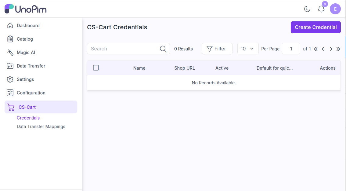 CS-Cart credentials list