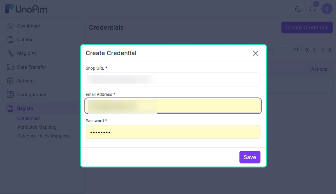 Credentials Form