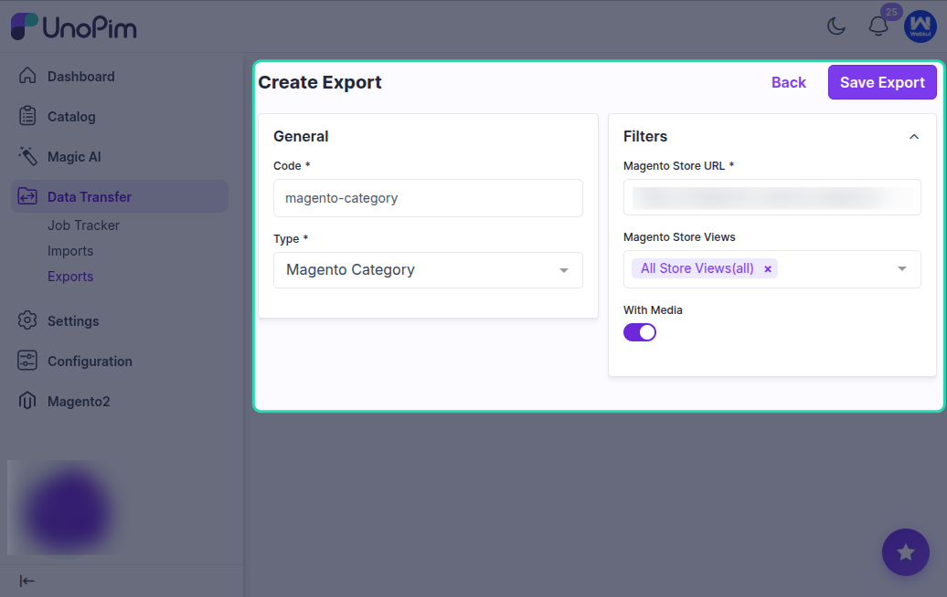 Export Categories