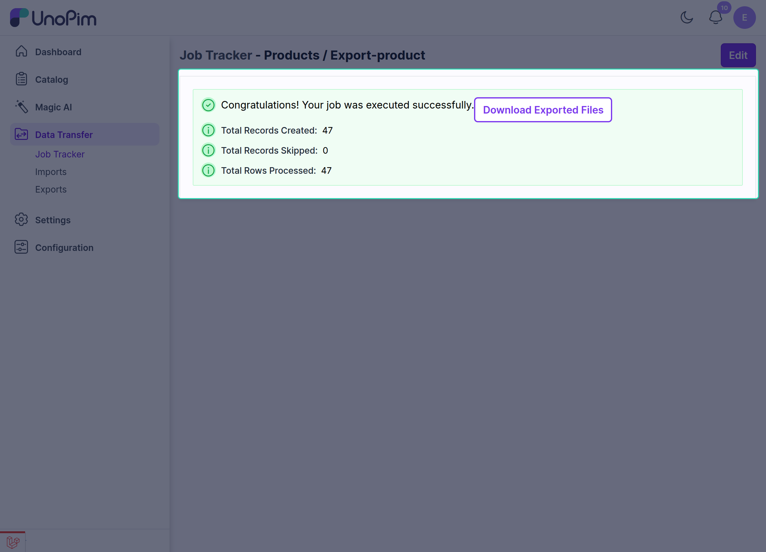 Export Profile Settings
