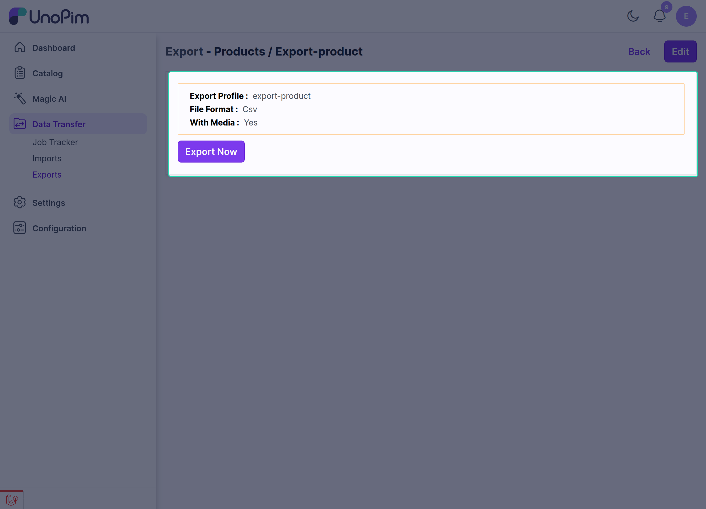 Export Profile Settings