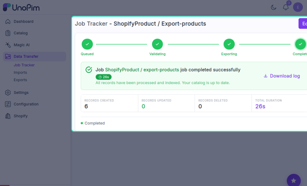 Export Progress