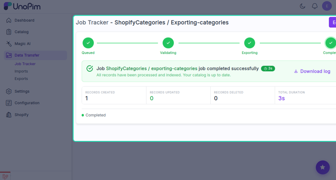 Export Progress