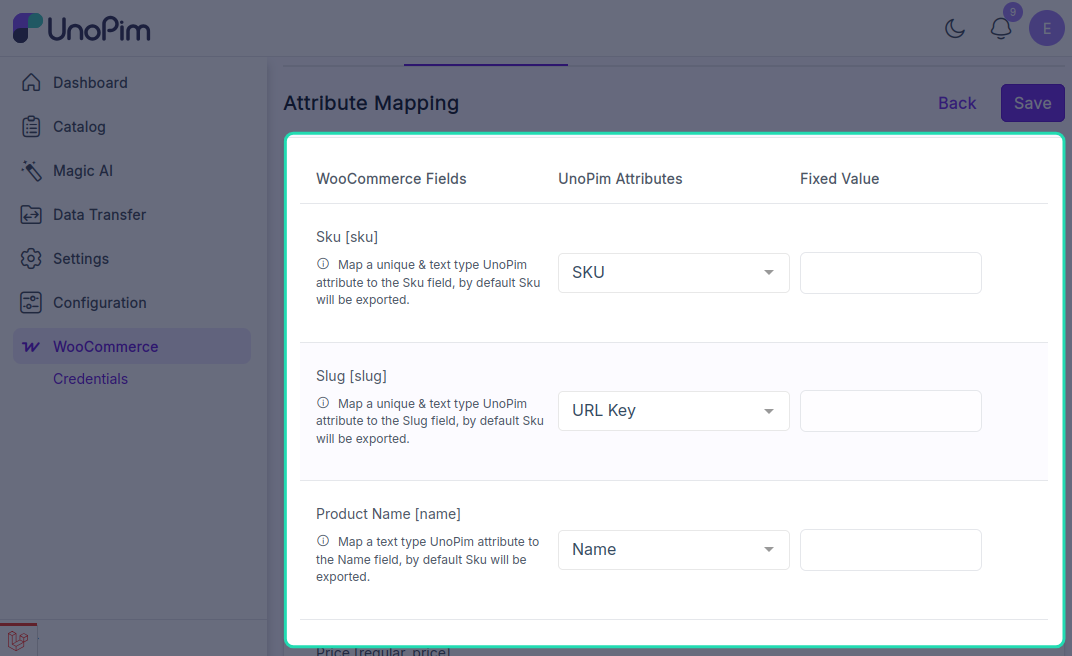 Default Fields Mapping