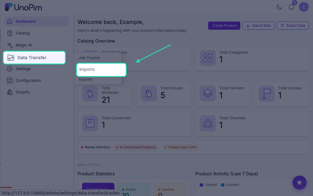 Create Import Button