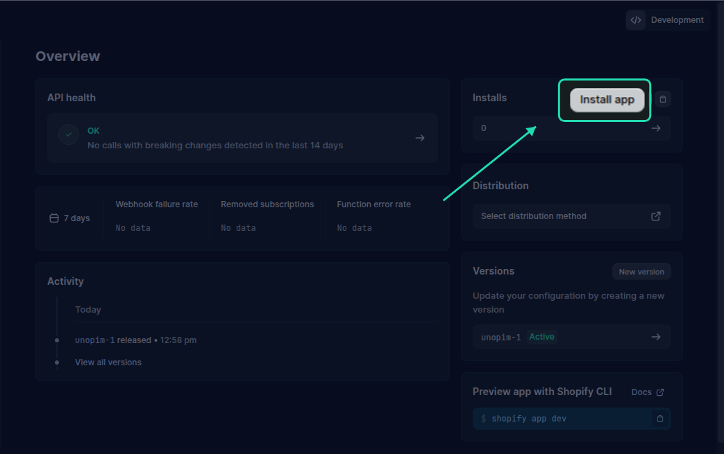Shopify install app