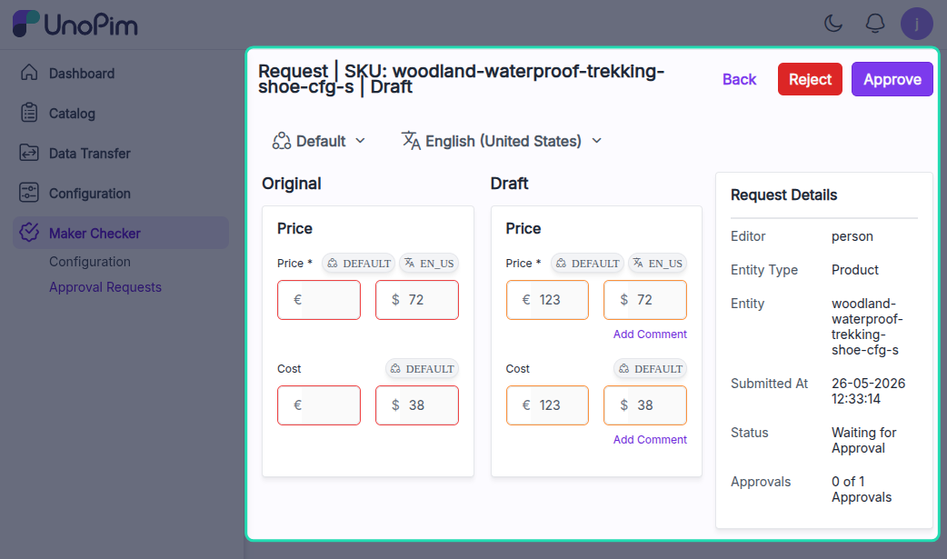 Product Approval Request
