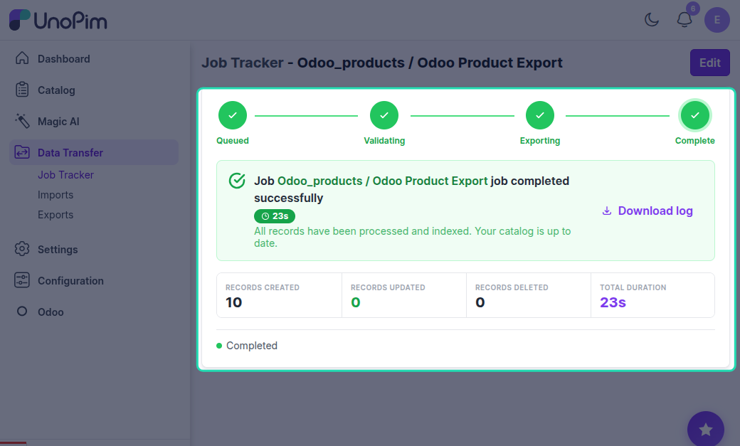 Export Progress