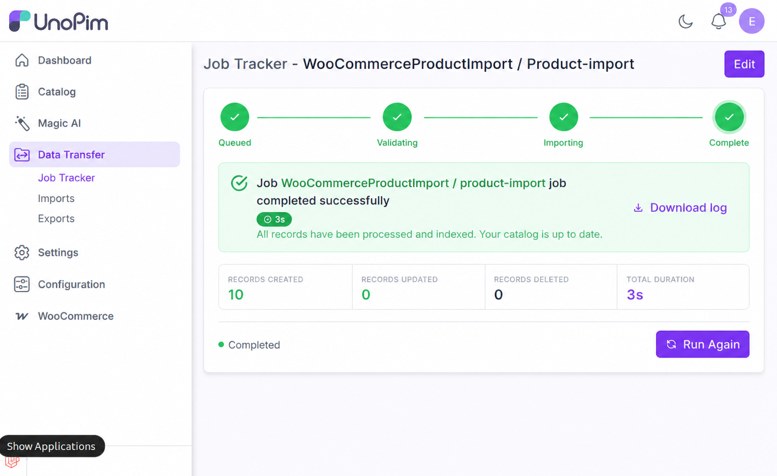 Product Import Complete