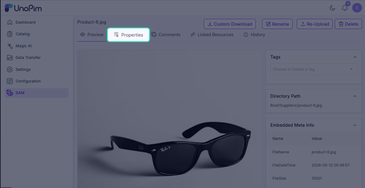 Properties Section