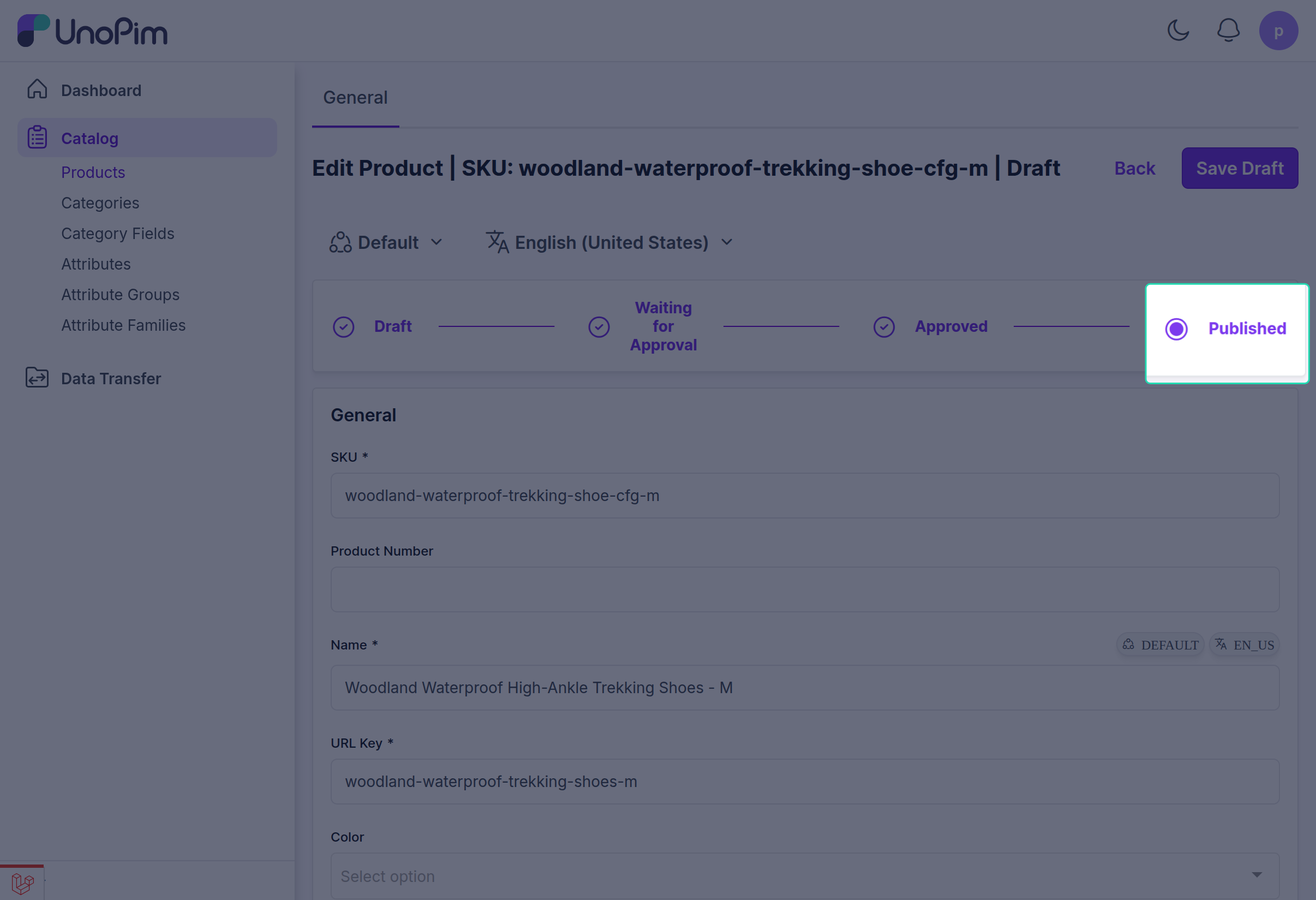 Product Published