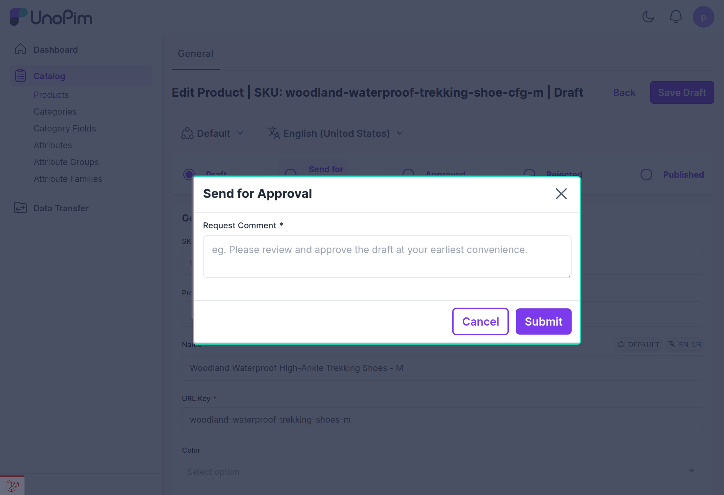 Send Products for Approval