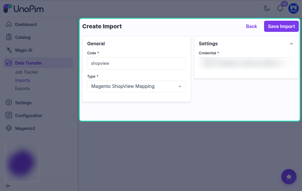 Select Import Type