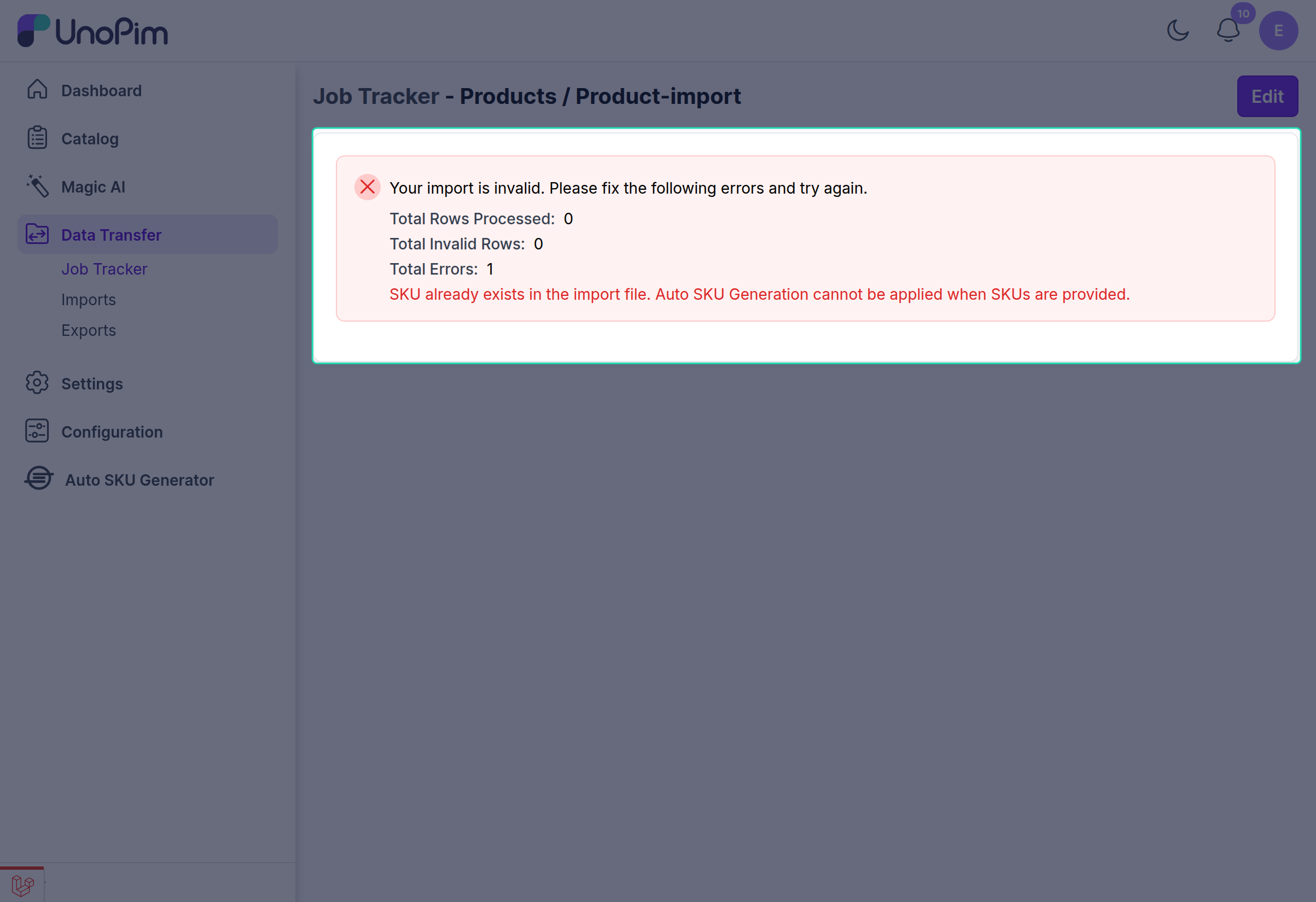 Import File with SKU