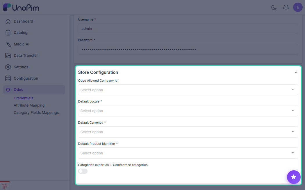 Export as eCommerce Categories