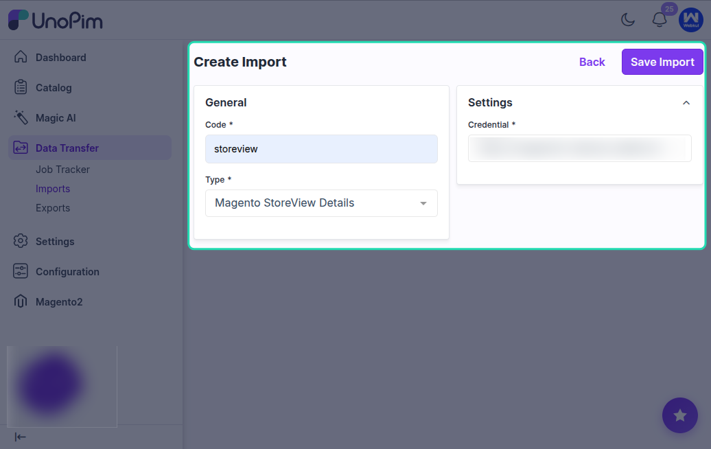 Select Import Type