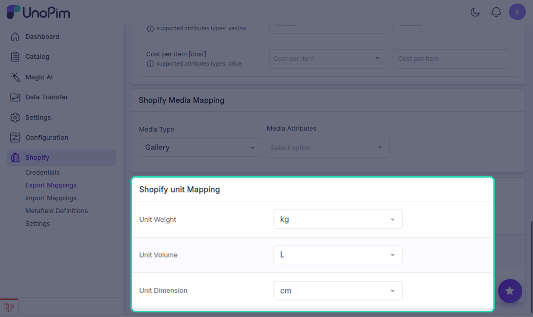 Unit Mapping with Metafield Example